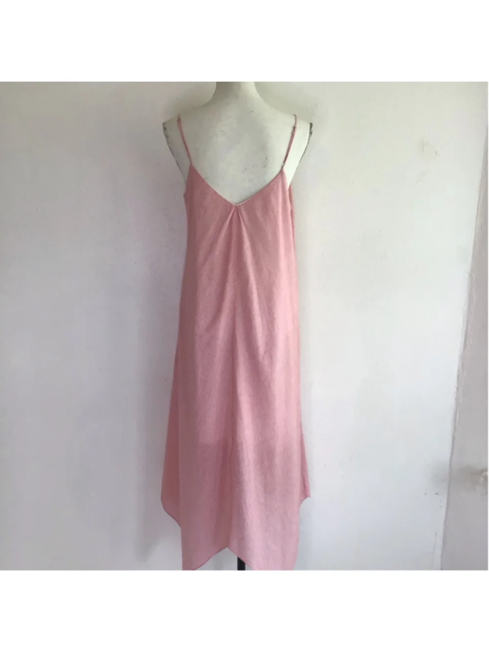 Cremieux Women Elegant Pink and White Striped Spagetti Straps Maxi Dress M